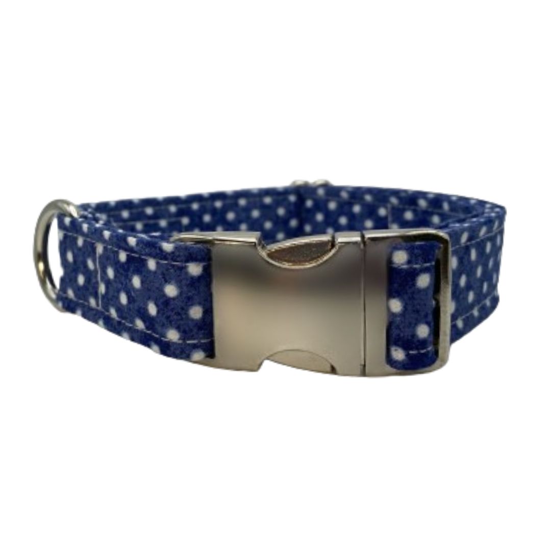 Denim Dots Dog Collar