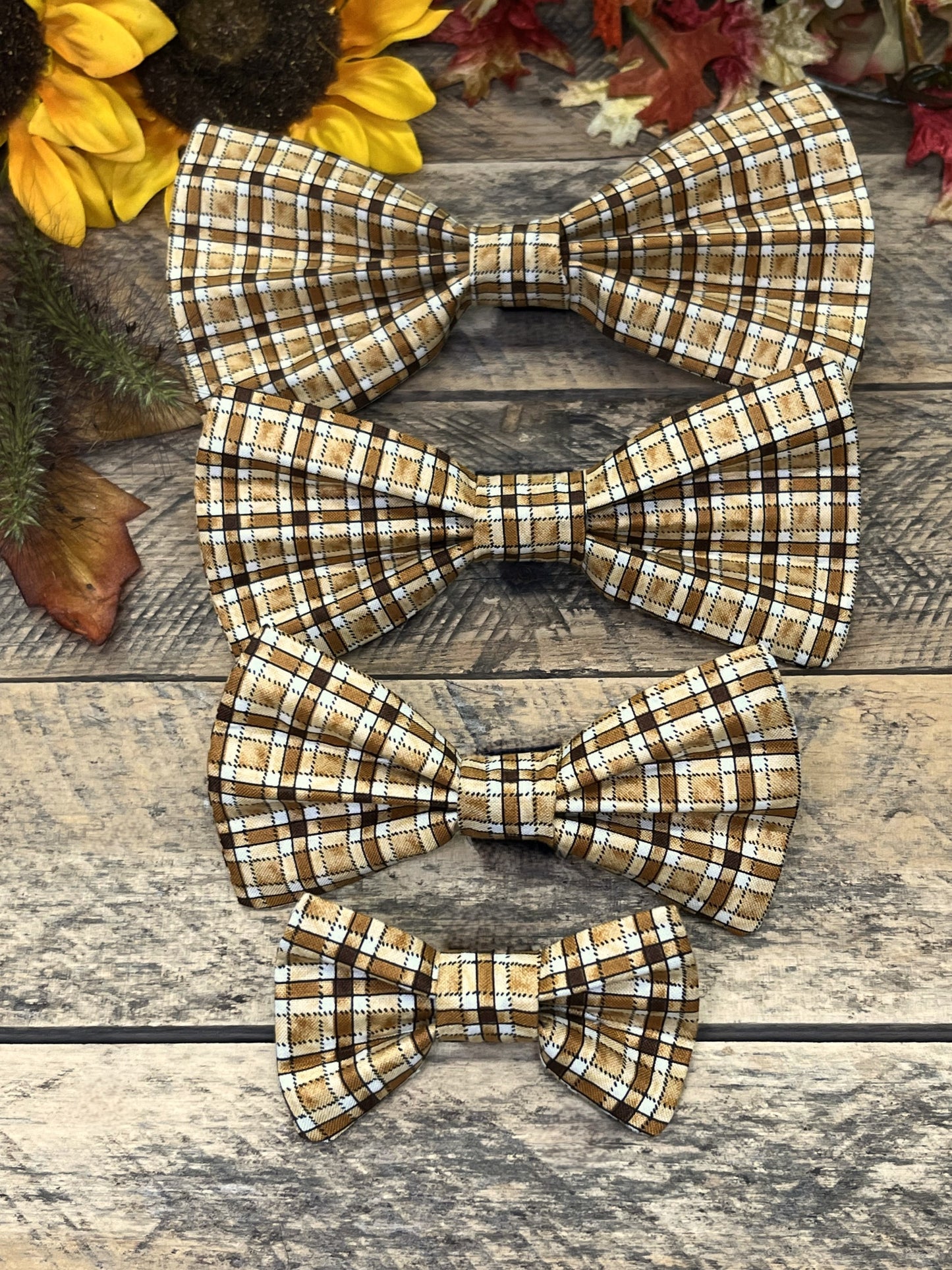 Teddy Bear Plaid Interchangeable Bow Tie