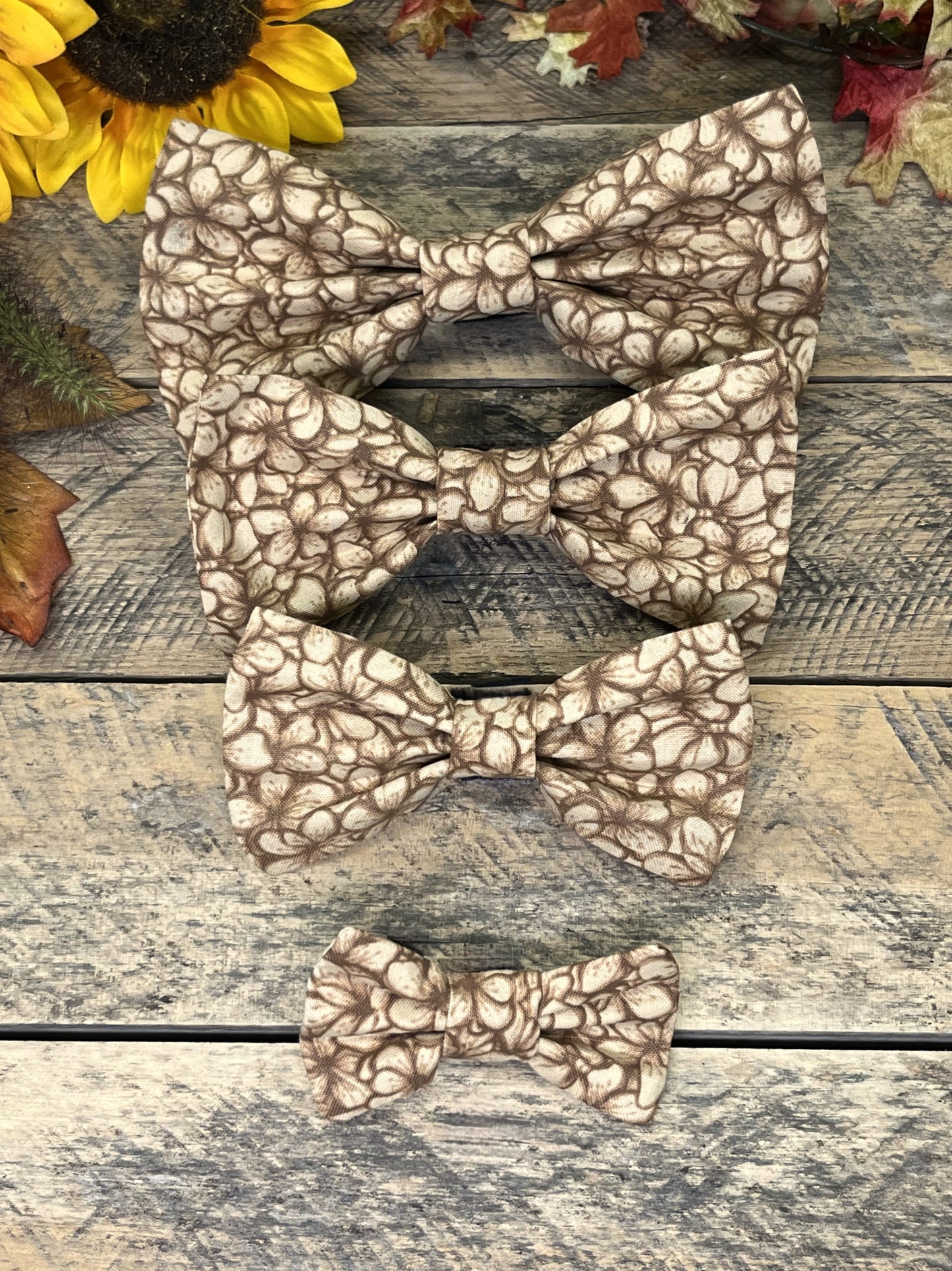 Latte Blooms Interchangeable Bow Tie