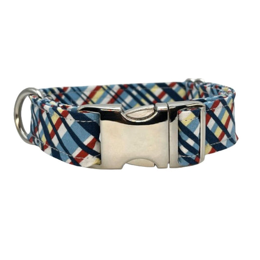 Chicken Plaid Dog Collar