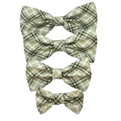 Vintage Green Plaid Interchangeable Bow Tie