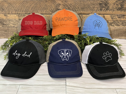 Embroidered Dog Dad Trucker Cap