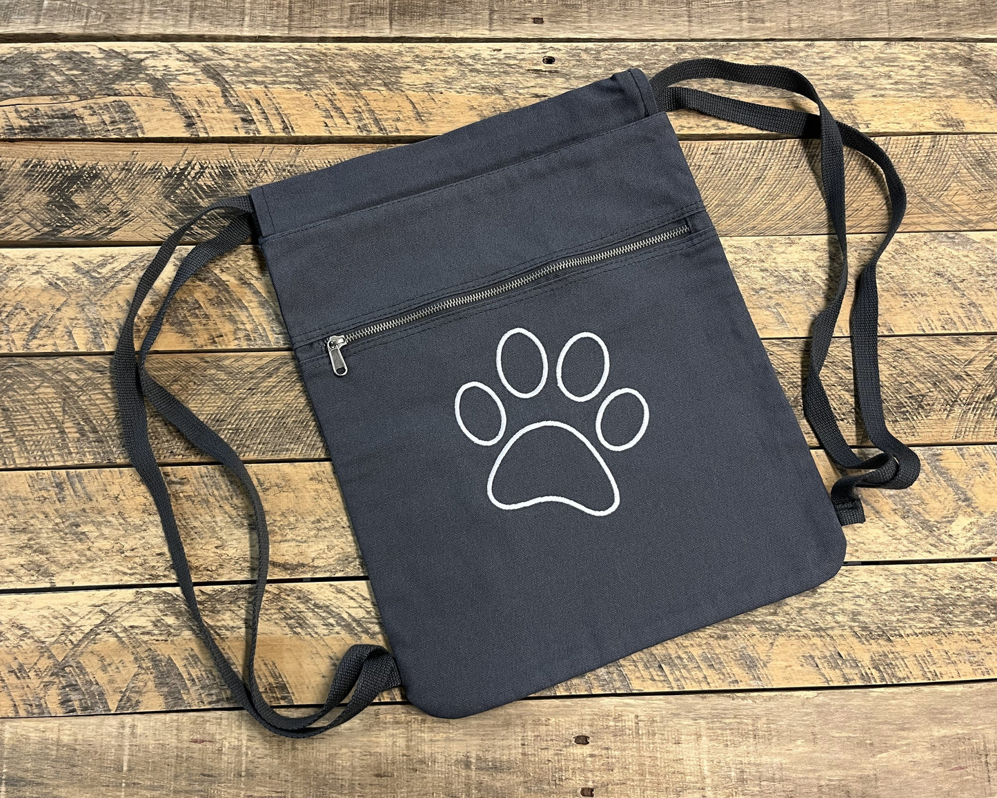 On-the-Go Embroidered Paw Print Backpack